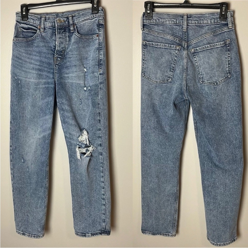 Old Navy Women's Jeans Size 0 Extra High Rise Sky-Hi Straight Leg Smooth Pockets